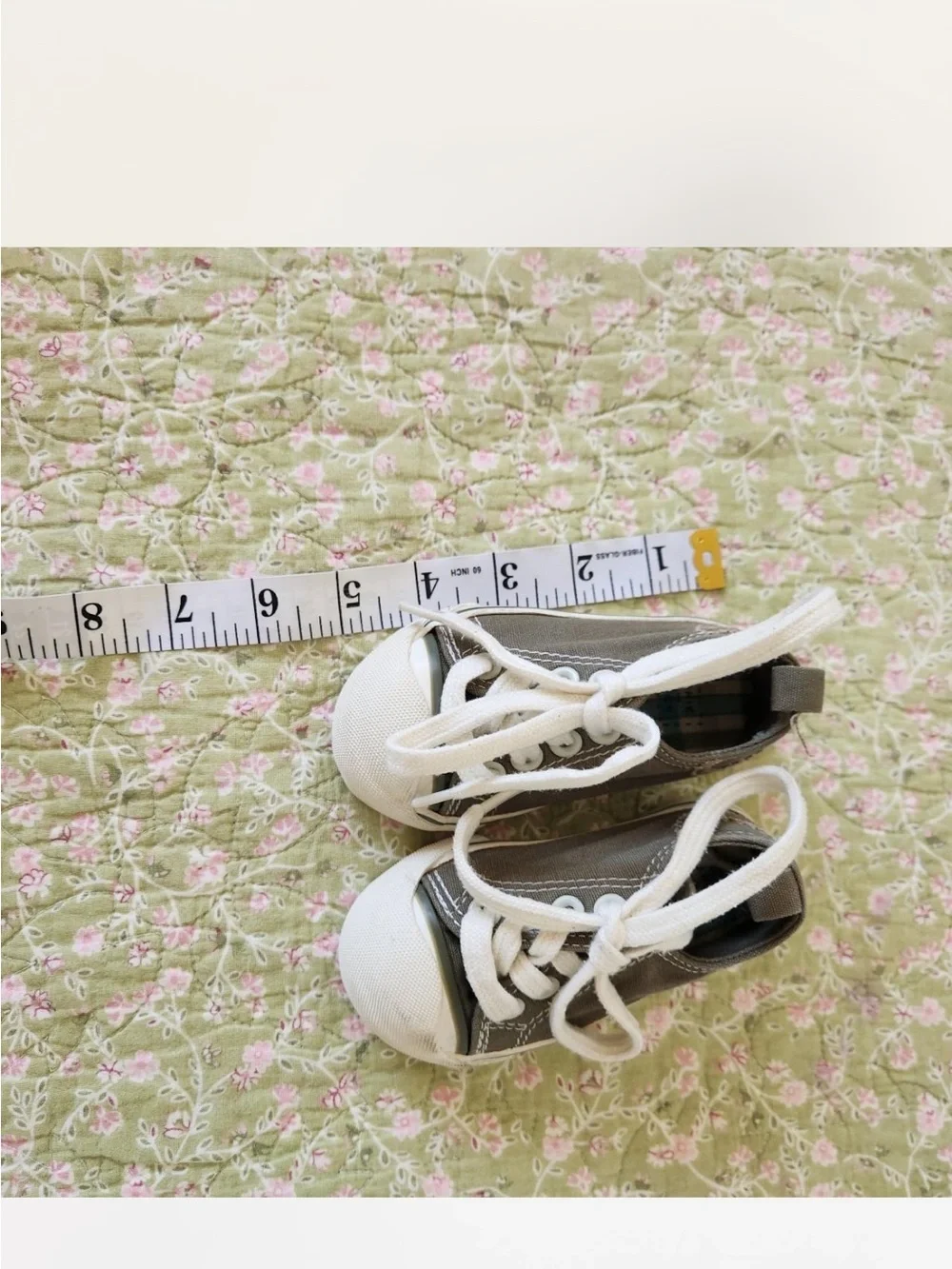 Janie And Jack Toddler Boys Grey Canvas Low Top Sneakers Shoes Size 4